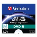 Verbatim M-Disc DVD R, 43821, 5-pack, GBGB, 4x, jewel box, do archiwizacji danych