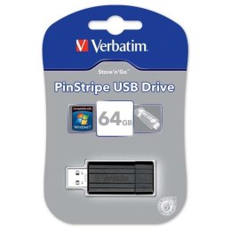 Verbatim USB flash disk 2.0 64GB PinStripe USB czarny 49065