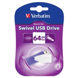Verbatim USB flash disk 2.0 64GB Swivel fioletowy 49816 z obrotową osłoną