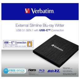 Verbatim externí Blu-Ray mechanika 43889 USB 3.1 USB-C 25GB MDISC GRATIS