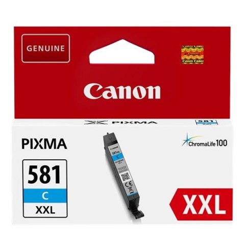 Canon oryginalny ink / tusz CLI-581C XXL, cyan, 11.VIIml, 1995C001, very high capacity, Canon PIXMA TR7550, TR8550, TS6150, TS81