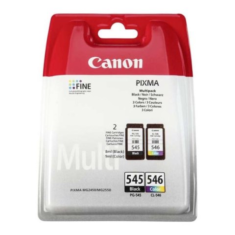 Canon oryginalny ink / tusz PG-545/CL-546, black/color, blistr, 2x180s, 1x8, 1x9ml, 8287B005, Canon Pixma MG2450, 2550,iP2850