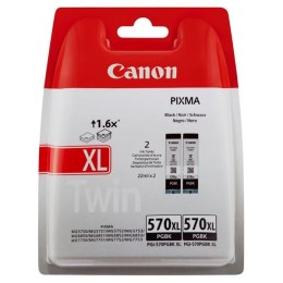 Canon oryginalny ink / tusz PGI 570PGBK XL Twin Pack  black  blistr z ochroną  22ml  0318C007  Canon Pixma MG7750 7751 7752 7753