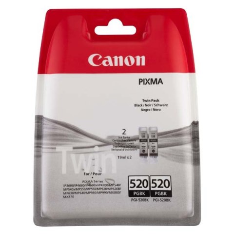 Canon oryginalny ink / tusz PGI520BK, black, blistr, 2x420s, 2x19ml, 2932B012, 2932B009, 2szt, Canon Pixma iP3600, iP4600