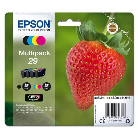 Epson oryginalny ink  tusz C13T29864012  T29  CMYK  5 33x3 2ml  Epson Expression Home XP-235 XP-332 XP-335 XP-432 XP-435