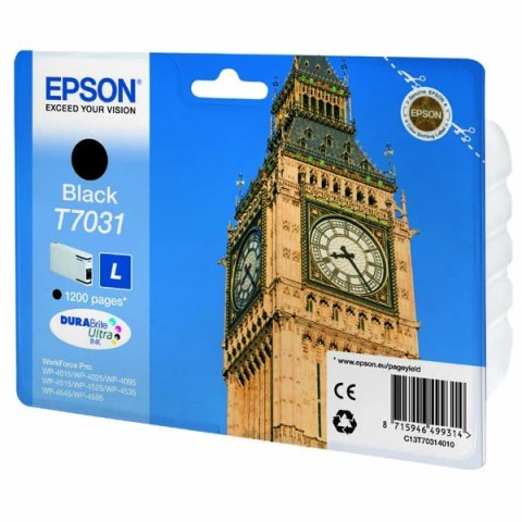 Epson oryginalny ink / tusz C13T70314010, L, black, 1200s, Epson WorkForce Pro WP4000, 4500 series