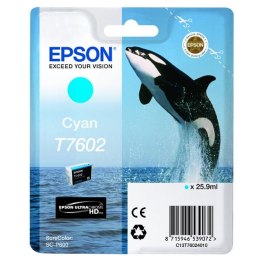 Epson oryginalny ink / tusz C13T76024010, T7602, cyan, 25,9ml, 1szt, Epson SureColor SC-P600