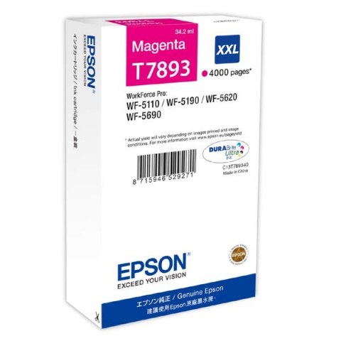 Epson oryginalny ink  tusz C13T789340  T789  XXL  magenta  4000s  34ml  1szt  Epson WorkForce Pro WF-5620DWF  WF-5110DW  WF-569