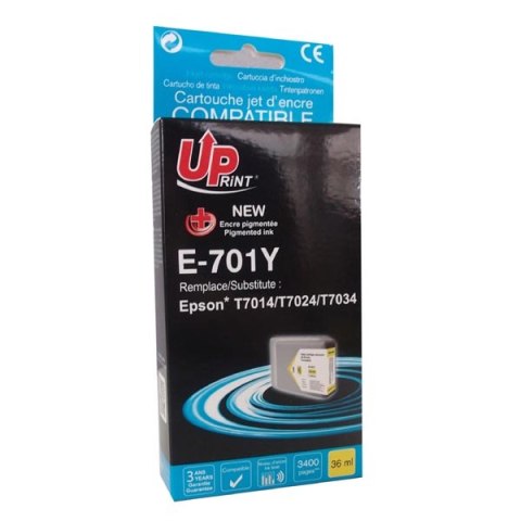 UPrint kompatybilny ink  tusz z C13T70144010 yellow 3200s 36ml E-701Y Epson WorkForce Pro WP4000 4500 series