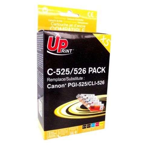 UPrint kompatybilny ink / tusz z CLI526, 2xblack/1xcyan/1xmagenta/1xyellow, C-525/526 PACK, dla Canon Pixma MG5150, MG5250, MG6