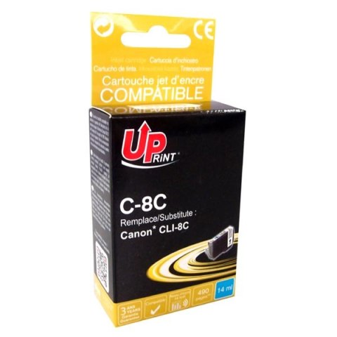 UPrint kompatybilny ink / tusz z CLI8C, cyan, 14ml, C-8C, dla Canon iP4200, iP5200, iP5200R, MP500, MP800, z chipem