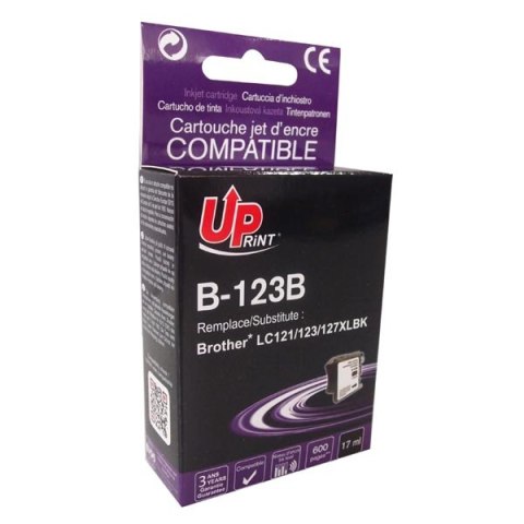 UPrint kompatybilny ink  tusz z LC-123BK black 600s 17ml B-123B dla Brother MFC-J4510 DW