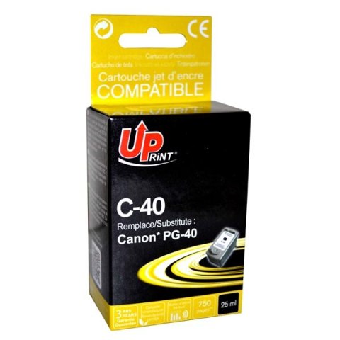 UPrint kompatybilny ink  tusz z PG40 black 25ml C-40B dla Canon iP1600 2200 MP150 170 450