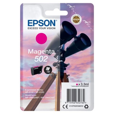 Epson oryginalny ink  tusz C13T02V34010 502 T02V340 magenta 165s 3.3ml Epson XP-5100 XP-5105 WF-2880dwf WF2865dwf