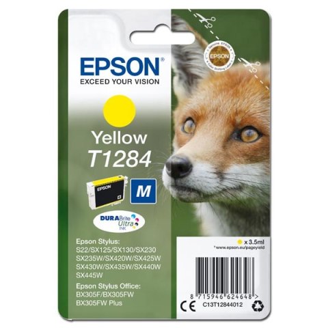 Epson oryginalny ink  tusz C13T12844012  T1284  yellow  3 5ml  Epson Stylus S22  SX125  420W  425W  Stylus Office BX305