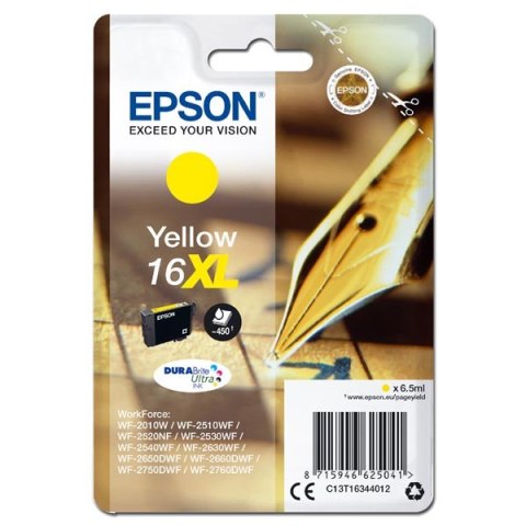 Epson oryginalny ink  tusz C13T16344012  T163440  16XL  yellow  6.5ml  Epson WorkForce WF-2540WF  WF-2530WF  WF-2520NF  WF-2010