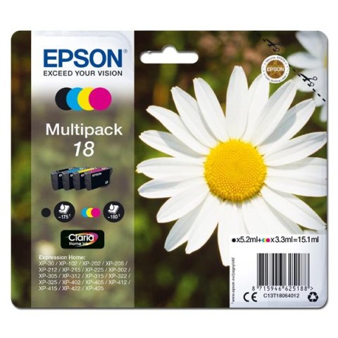 Epson oryginalny ink  tusz C13T18064012  T180640  CMYK  3x3 35 2ml  Epson Expression Home XP-102  XP-402  XP-405  XP-302