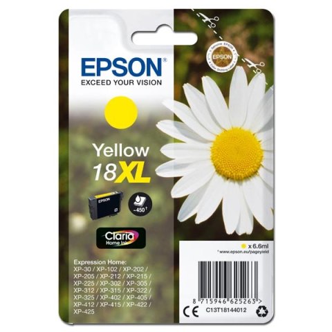 Epson oryginalny ink / tusz C13T18144012, T181440, 18XL, yellow, 6,6ml, Epson Expression Home XP-102, XP-402, XP-405, XP-302