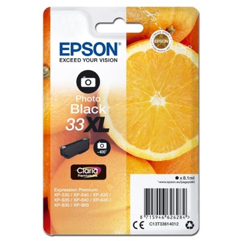 Epson oryginalny ink  tusz C13T33614012  T33XL  photo black  8 1ml  Epson Expression Home a Premium XP-530 630 635 830