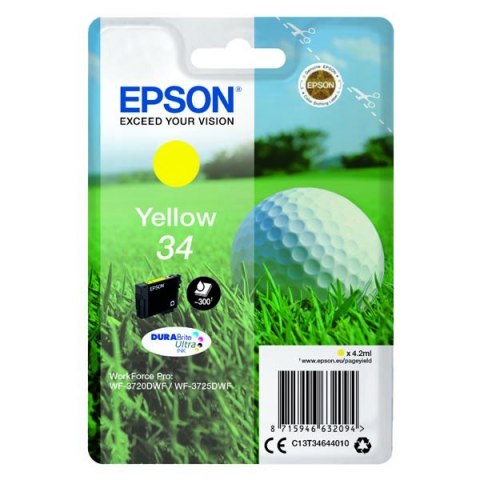 Epson oryginalny ink  tusz C13T34644010  T346440  yellow  4.2ml  Epson WF-3720DWF  3725DWF