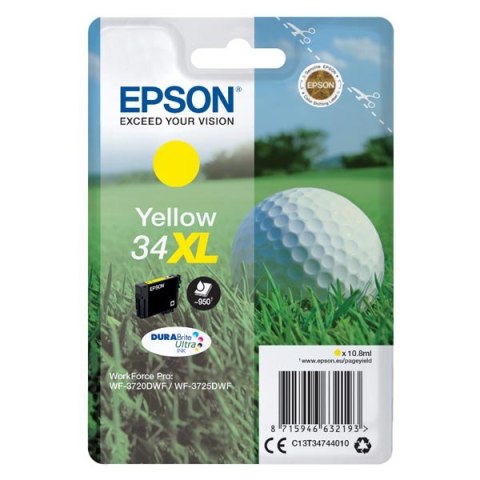 Epson oryginalny ink  tusz C13T34744010  T347440  34XL  yellow  10.8ml  Epson WF-3720DWF  3725DWF