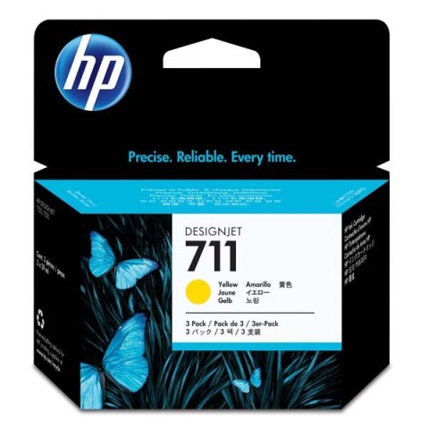 HP oryginalny ink / tusz CZ136A HP 711 yellow 3x29ml 3szt HP DesignJet T120 T520