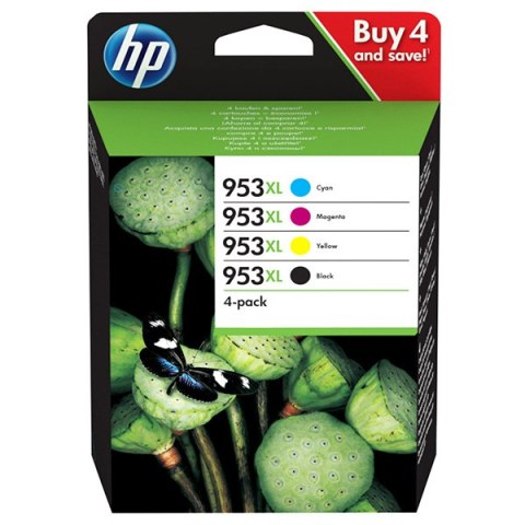 HP oryginalny zestaw tuszy 3HZ52AE HP 953XL CMYK 1600CMY-2000Ks HP Officejet Pro 7720 7730 7740 8218 8710 8715