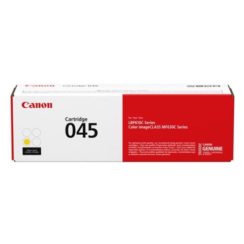 Canon oryginalny toner 045Y, yellow, 1300s, 1239C002, Canon LBP613Cdw, 611Cn, MFP635Cx, 633Cdw, 631Cn