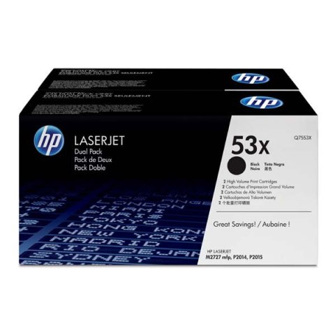 HP oryginalny toner Q7553XD black 7000s HP 53X HP LaserJet P2015 Dual pack 2szt