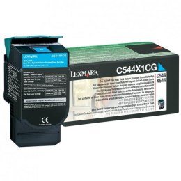 Lexmark oryginalny toner C544X1CG, cyan, 4000s, return, extra duża pojemność, Lexmark X544x