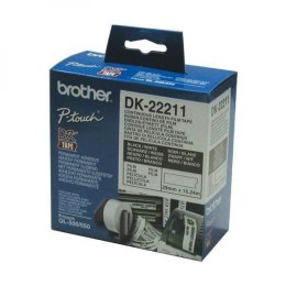 Brother rolka folii 29mm x 15.24m, biała, 1 szt., DK 22211, do drukowania etykiet