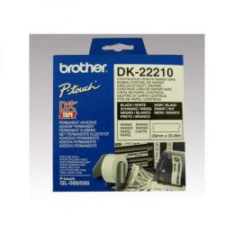 Brother rolki papierowe 29mm x 30.48m, biała, 1 szt., DK22210, do drukowania etykiet