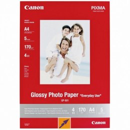 Canon Glossy Photo Paper foto papier połysk GP-501 biały 21x297cm A4 200 g/m2 5 szt. 0775B076 atrament