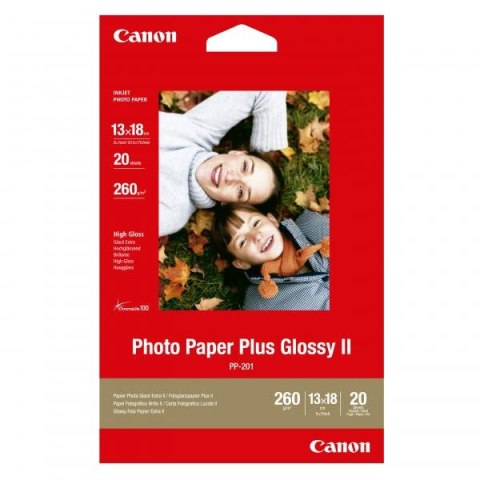 Canon Photo Paper Plus Glossy, foto papier, połysk, biały, 13x18cm, 5x7", 275 g/m2, 20 szt., PP-201 5x7, atrament