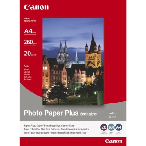 Canon Photo Paper Plus Semi-G  foto papier  półpołysk  satynowy  biały  20x25cm  8x10"  260 gm2  20 szt.  SG-201 8X10inch  atra