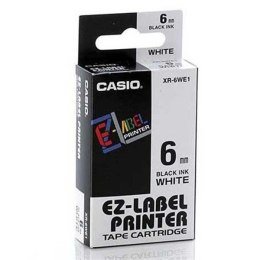 Casio oryginalny taśma do drukarek etykiet  Casio  XR-6WE1  czarny druk/biały podkład  nielaminowany  8m  6mm