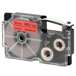 Casio oryginalny taśma do drukarek etykiet, Casio, XR-9RD1, czarny druk/czerwony podkład, nielaminowany, 8m, 9mm