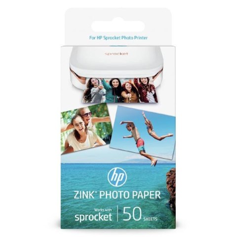 HP ZINC Sticky-Backed Photo Paper foto papier połysk Zero Ink biały 5x76cm 2x3" 50 szt. termobez marginesu