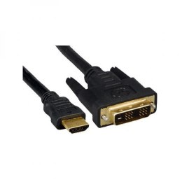 Kabel DVI (18+1) M- HDMI M, 2m, pozłacane końcówki, czarna