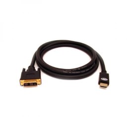 Kabel DVI (18+1) M- HDMI M, DVI-HDMI, 5m, pozłacane końcówki, czarna
