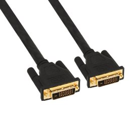 Kabel DVI (24+1) M- DVI (24+1) M, Dual link, 5m, pozłacane końcówki, ekranowany, czarna