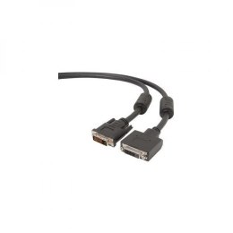 Kabel DVI (24+1) M- DVI (24+5) F, Dual link, 3m, czarna, Logo