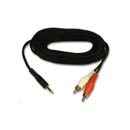 Kabel Jack (3,5mm) M- Cinch 2x M, 10m, czarna