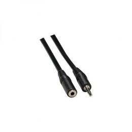 Kabel Jack (3,5mm) M- Jack (3,5mm) F, 1.5m, czarna, Logo, blistr