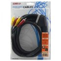 Kabel Scart M- Cinch 6x M, 3m, czarna, Logo, blistr