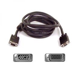 Kabel VGA (D-sub) M- VGA (D-sub) F, 15m, chroniony, czarna