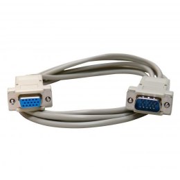 Kabel VGA (D-sub) M- VGA (D-sub) F, 2m, szara, Logo, blistr