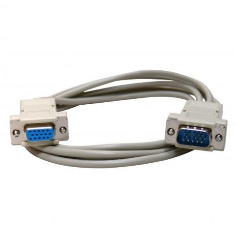 Kabel VGA (D-sub) M- VGA (D-sub) F, 2m, szara, Logo