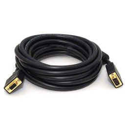 Kabel VGA (D-sub) M- VGA (D-sub) F, VGA, 15m, pozłacane końcówki, ekranowany, czarna