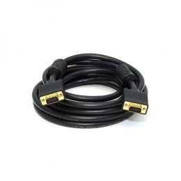 Kabel VGA (D-sub) M- VGA (D-sub) M, 15m, chroniony, czarna